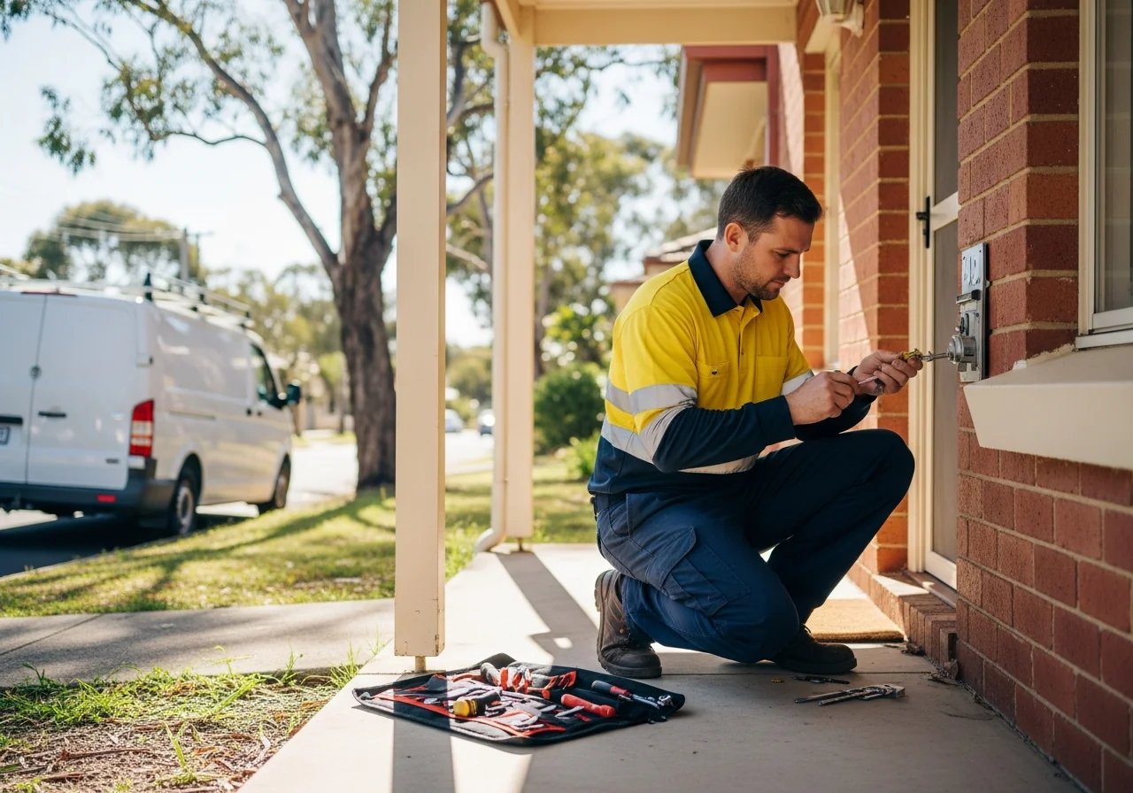 SEO for locksmiths - locksmith servicing a residential door lock